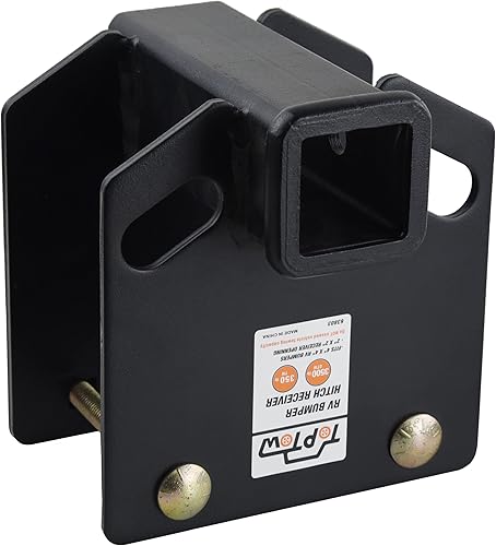 Miniatura 4 de TOPTOW 63803 Receptor de enganche de parachoques de RV de 2 pulgadas, apertura de adaptador de 3500 libras, capacidad para parachoques traseros
