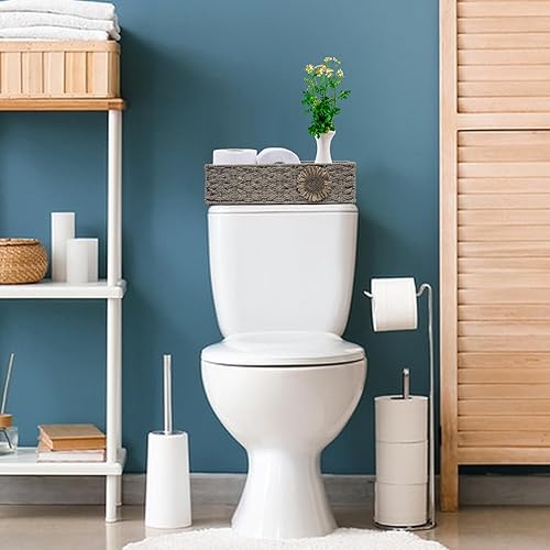 Miniatura 10 de DUOER Cesta de papel higiénico para cesta de baño para organizar bandeja de baño para mostrador, cesta de almacenamiento para organizador de baño,