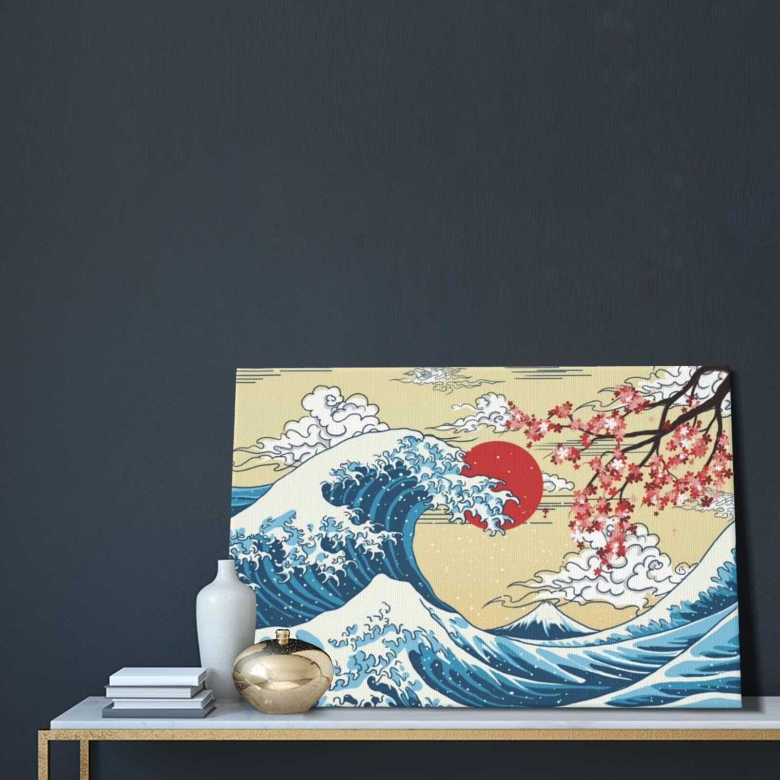 Amazon.co.jp: アートパネル 葛飾北斎 神奈川沖浪裏 桜 日 ポスター