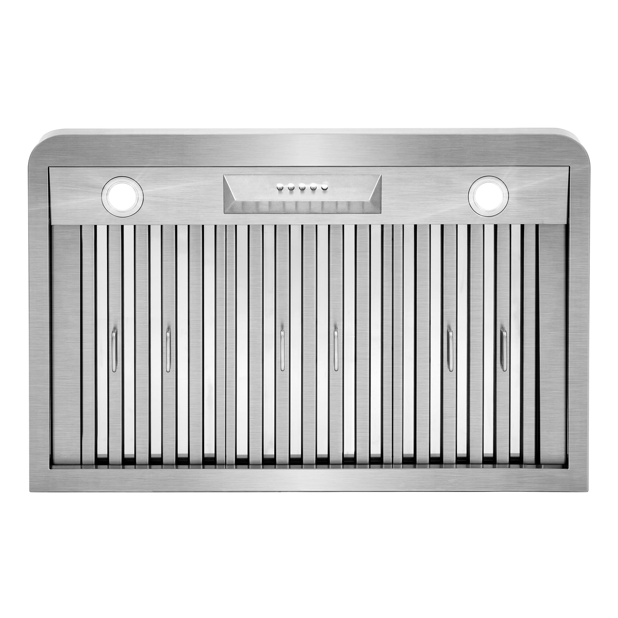 COSMO COS-QB90 36 pulgadas. Haven Collection 500 CFM - Campana extractora con conductos debajo del gabinete, control de botones, luces LED, acero inoxidable