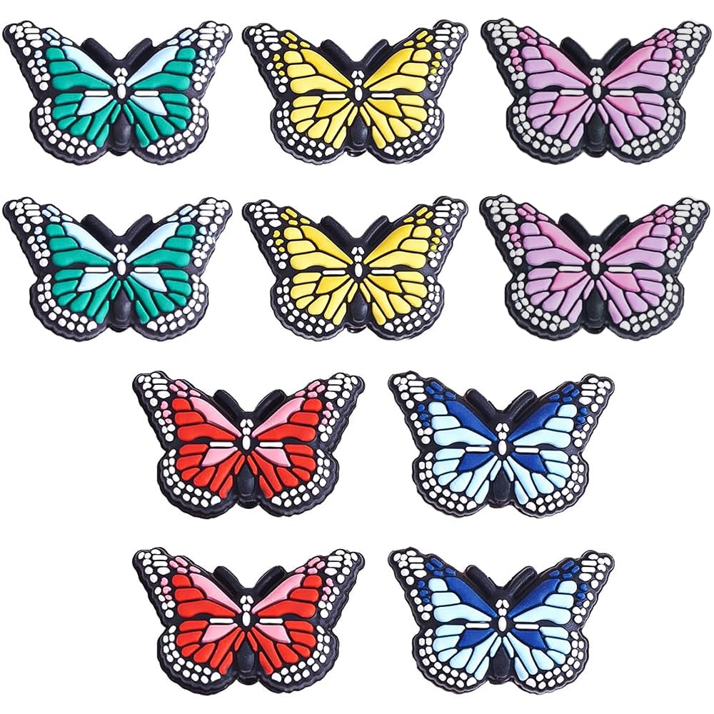 Perles focales en silicone papillon pour bracelet porte clés et loisirs créatifs