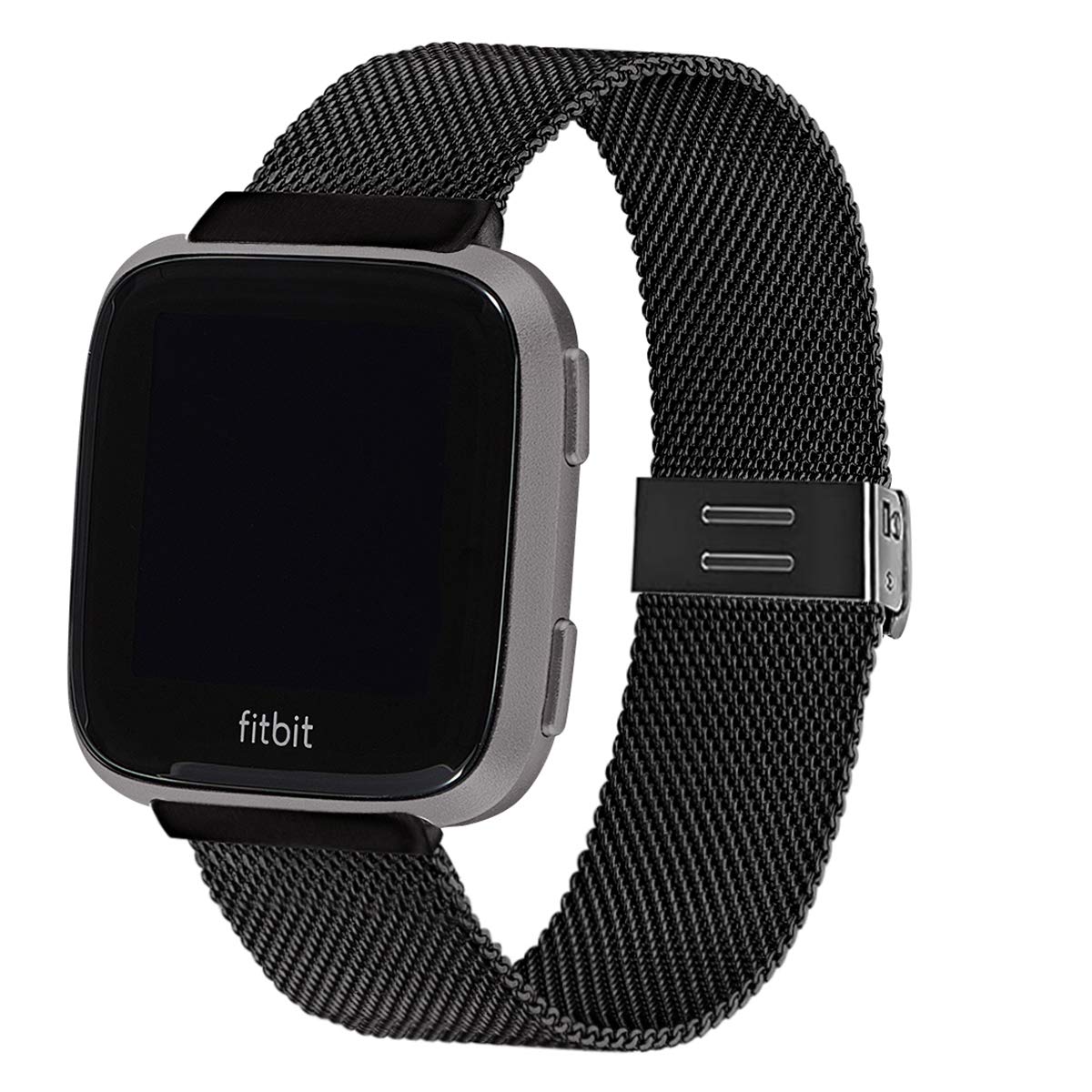 ZXCASD Band Compatible for Versa/Versa 2 Bands, Top Metal Band Replacement Wristband Strap for Versa/Versa 2 /Versa Lite/Versa SE Fitness Smart Watch (Carbon Black)