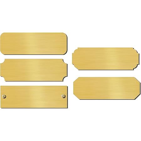 Custom Engraved Brass Name Plate - 0.375" X 2.5" Satin Gold With Scalloped Ends, Made In USA