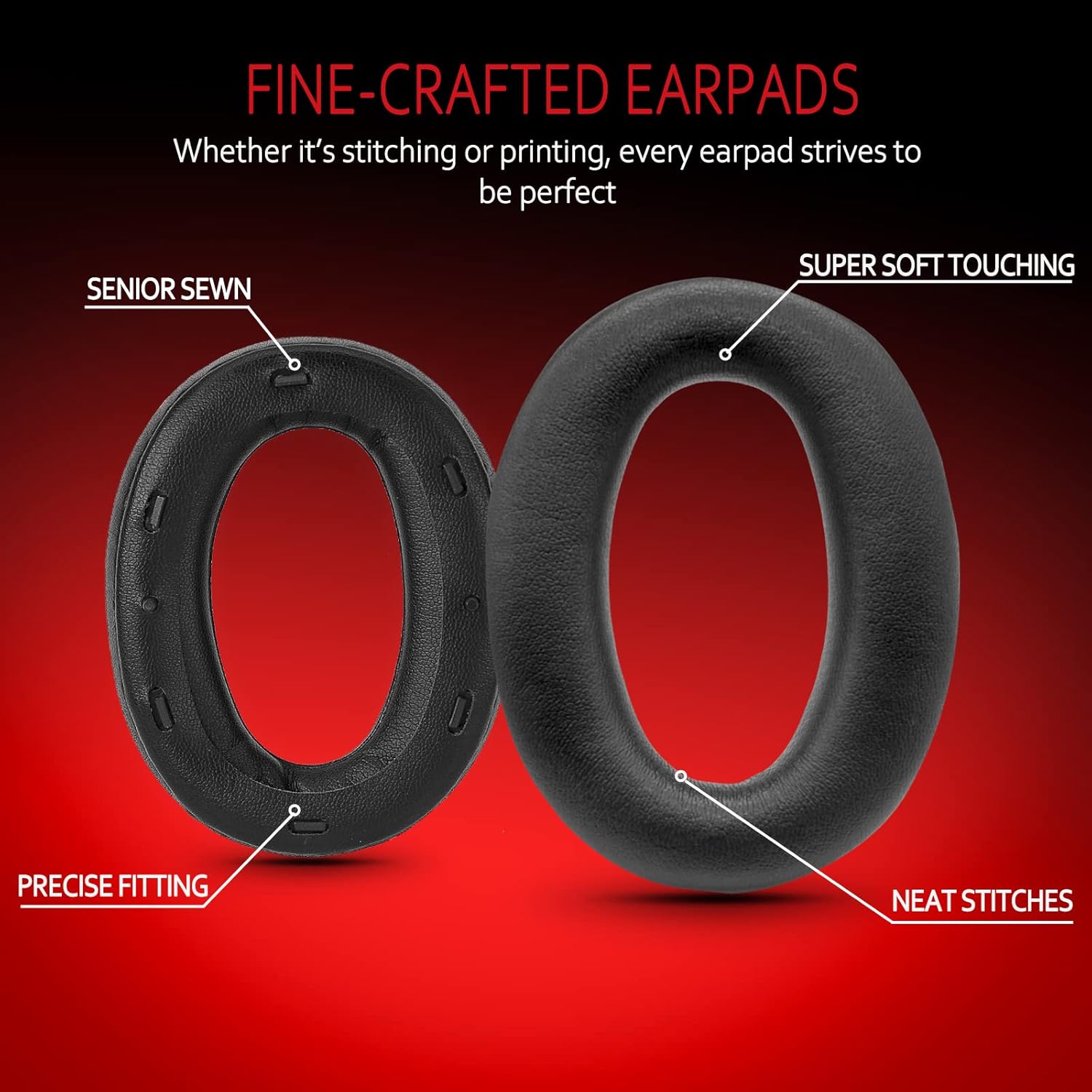 Krone Kalpasmos Replacement Earpads for Sony WH-1000XM2(WH1000XM2) Headphones, Sony MDR-1000X(MDR1000X) & xm2 with Softer Protein Leather and High-Density Memory Foam, Black - Image 3