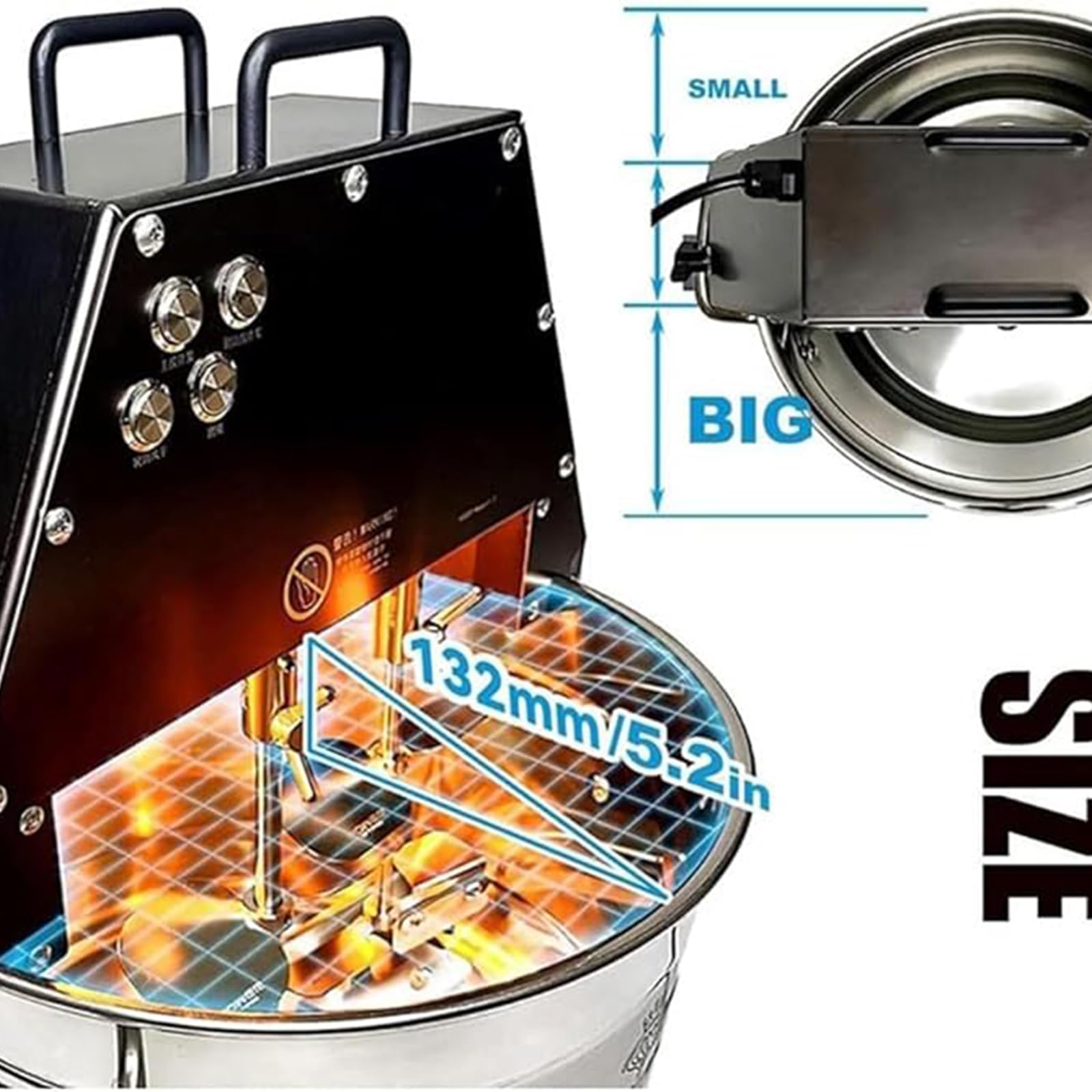Commercial - Mezclador eléctrico de salsa de mermelada, agitador de doble paleta de 10 litros con ventilador y luz para mermelada, salsa, relleno, condimento