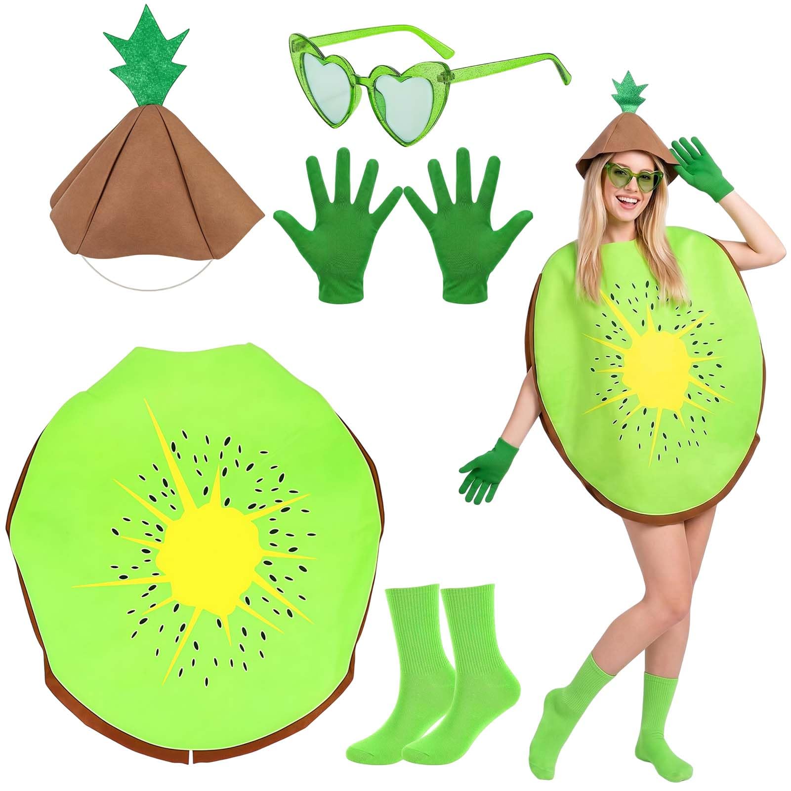Kiwi Fruit Costume for Adults-5pcs Lightweight Comfortable Funny Fruit