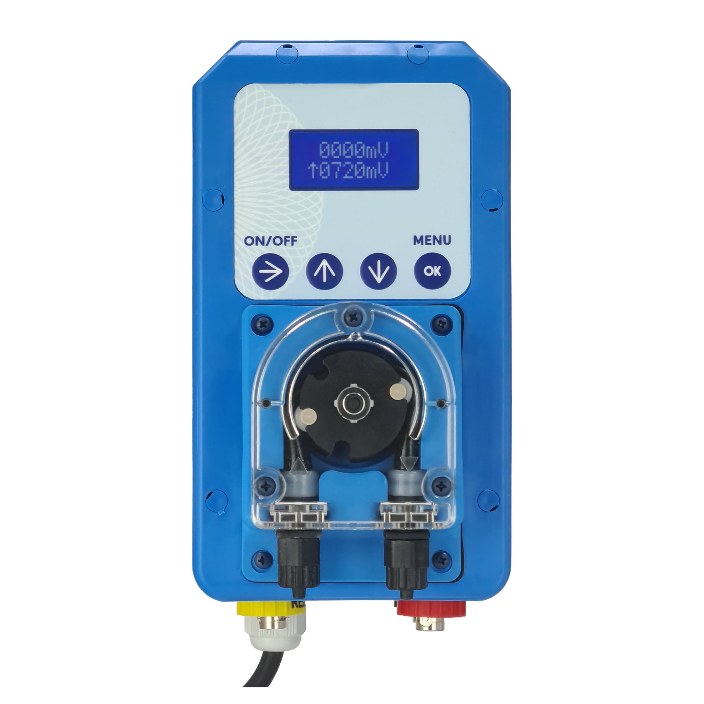Dosificador automático programable de Nivel de Cloro (Redox) para Piscinas. Bomba peristáltica con Lectura y Control de Cloro y sonda de Nivel del Producto dosificado.