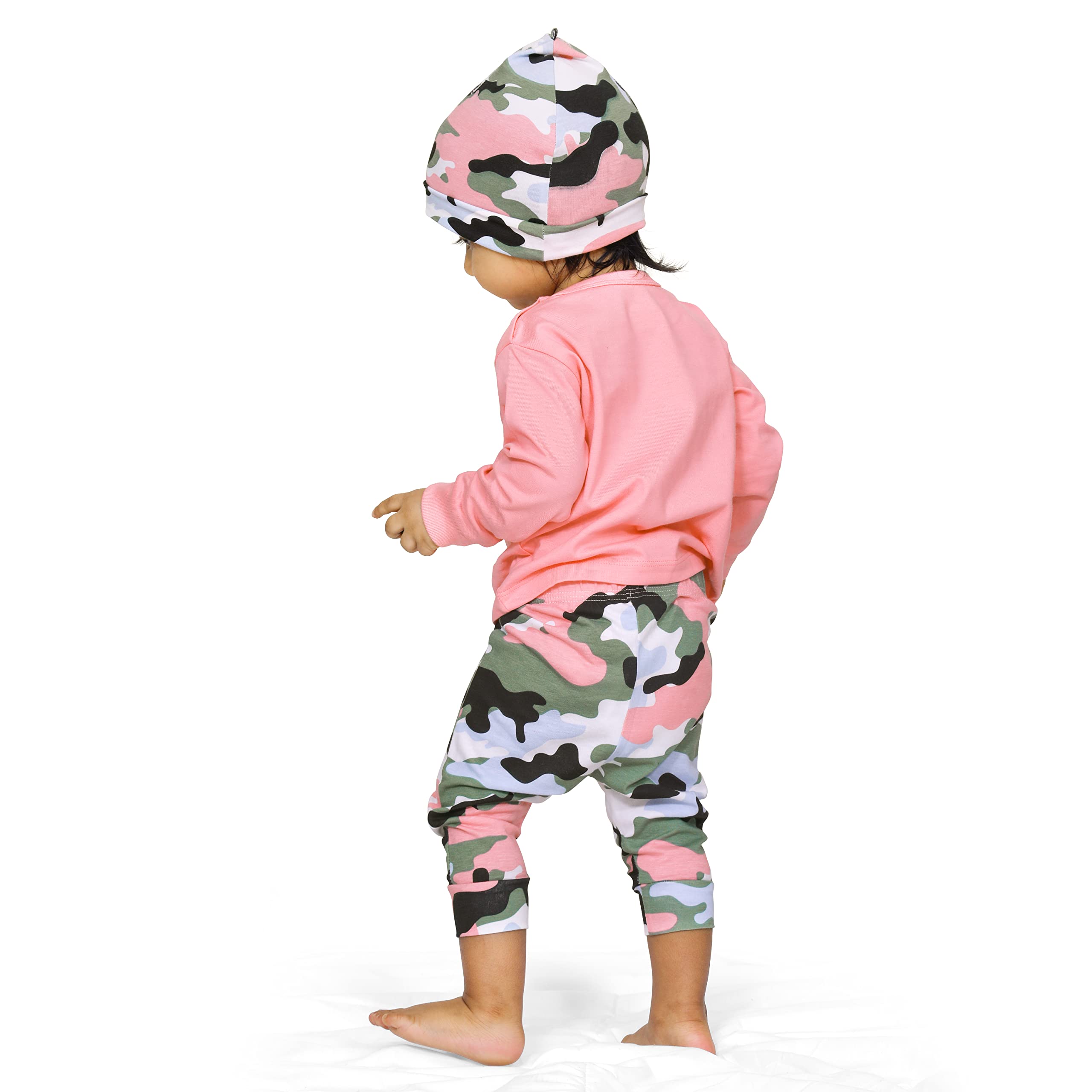 ARIEL Cotton Clothing Pyjama Set for Boys & Girls - Unisex Clothing Sets Full Sleeve T-Shirt & Pant -Size(12-18 Months) -Style(Pink-Cap) 3