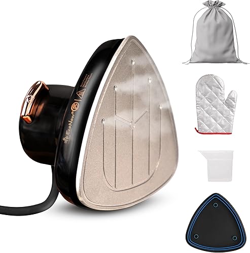 Econour Mini plancha de viaje 2 en 1 y vaporera con control de temperatura, indicador de luz y suela antiadherente. Compacto, portátil e ideal para