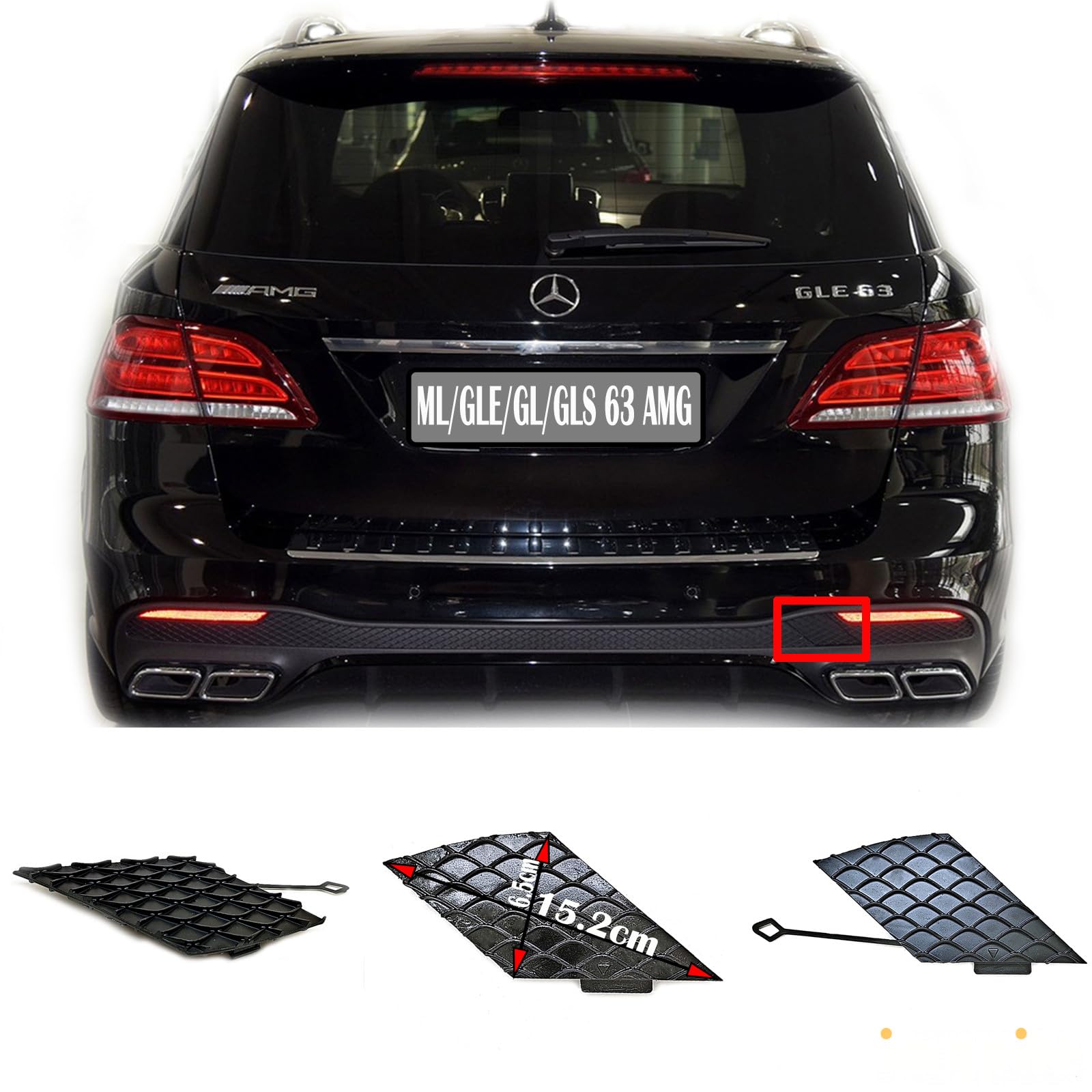 Amazon.com: Rear Tow Cover Fit 15-19 Mercedes-AMG W166 X166