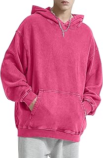 Men's Oversized Casual Wash Basic Hoodies Long Sleeve...