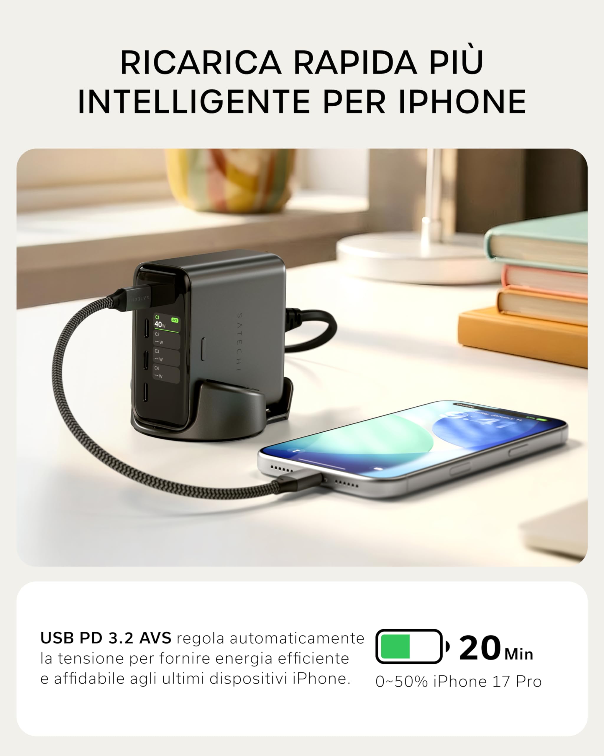SATECHI ChargeView Caricatore GaN 140W — immagine 10 di 16