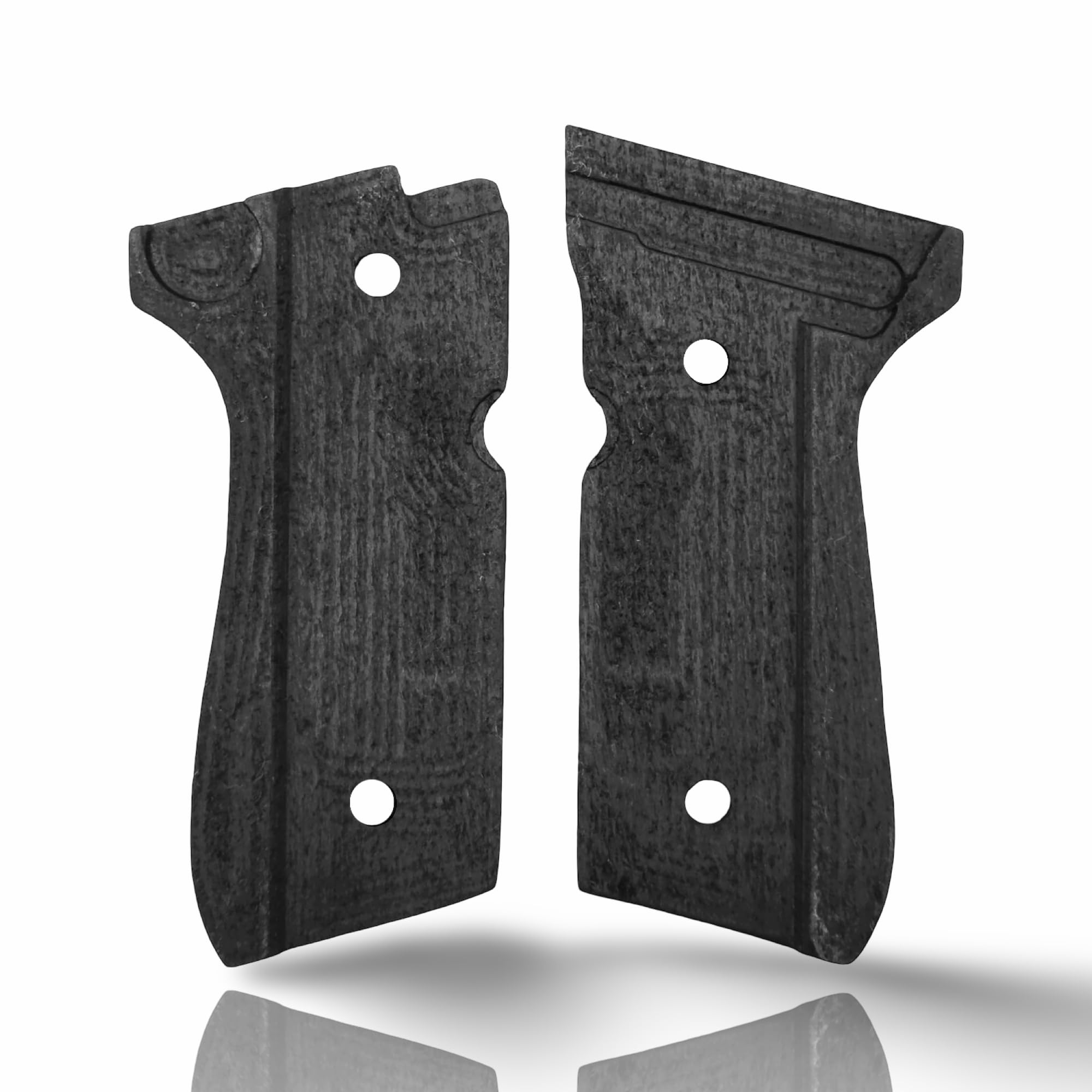 Cachas de Madera para Beretta 92FS, 92F, 92A1, 96A1, Serie 92 - Madera de Haya, Color Negro