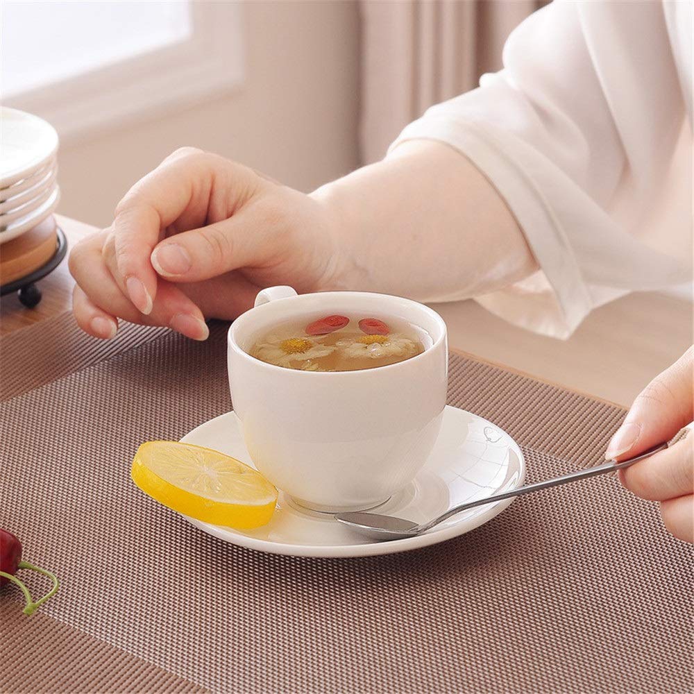 Juego de Tazas de café y té de 14 Piezas Juego de Servicio de café y té de Porcelana esmaltada con portavasos Juego de Tazas y Tetera de 6 Piezas Juego de Bebidas para té de la Tar