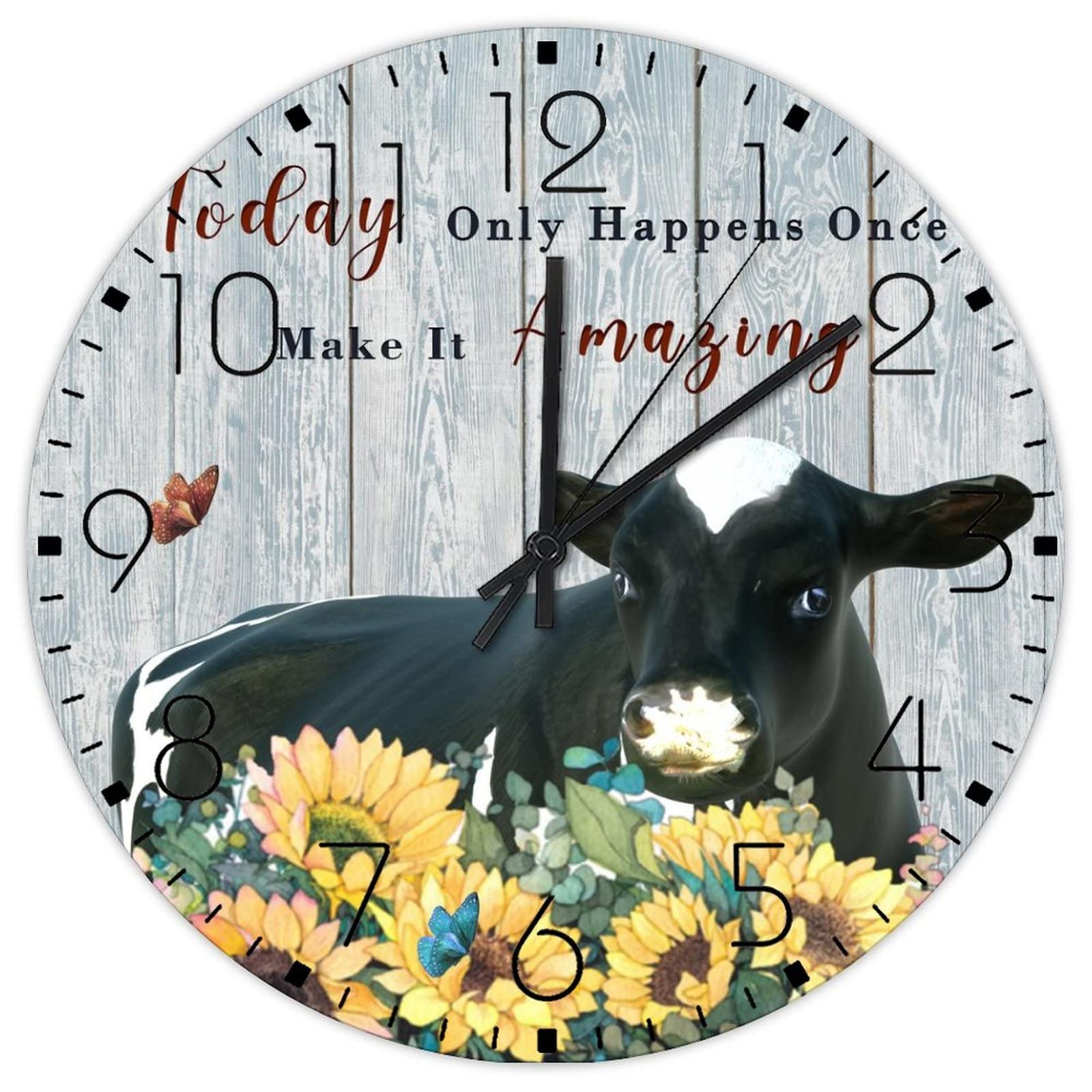 Horloge murale ronde en bois suspendue au design inspirant idéale pour sublimer un restaurant