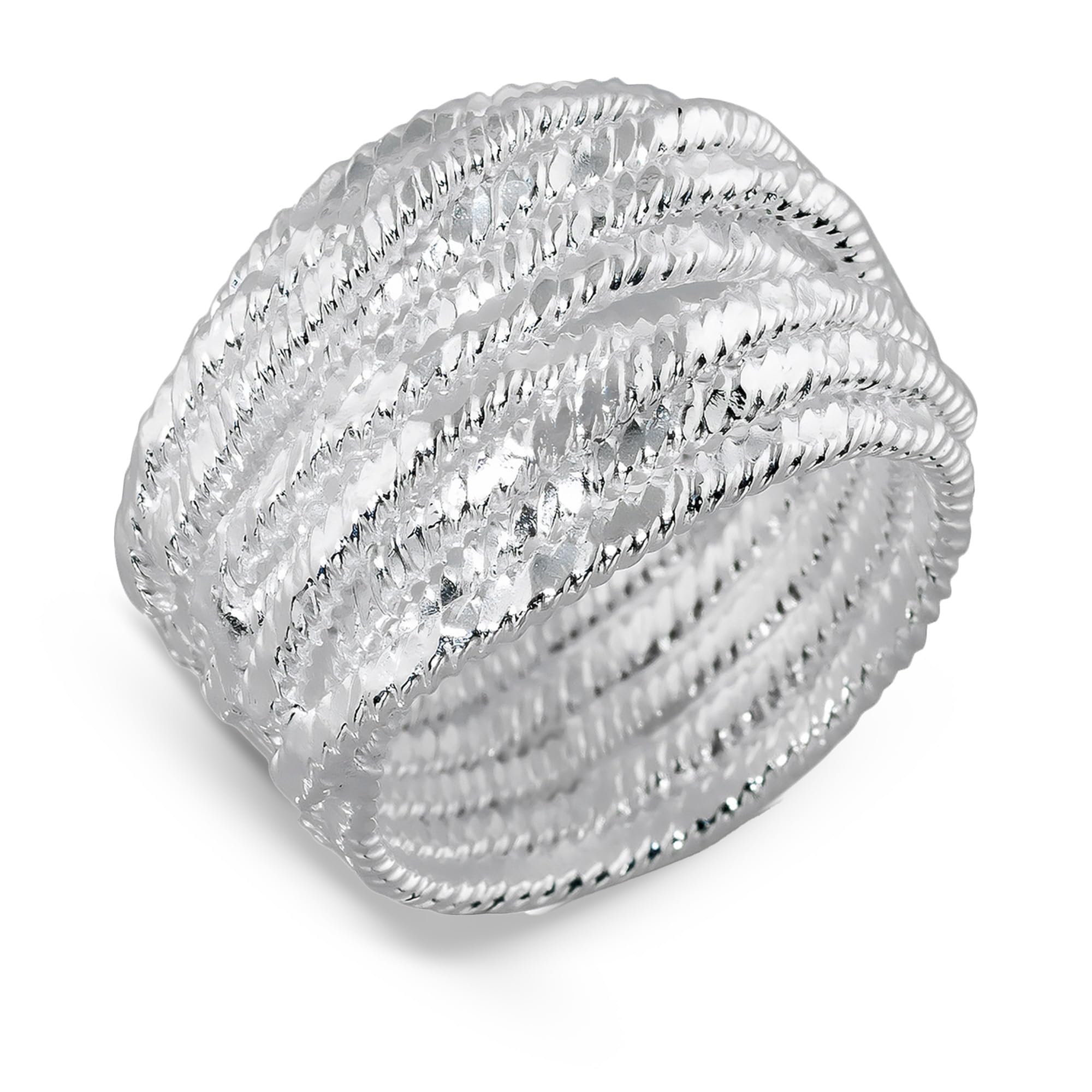 Cassini Wickelring 925 Sterling Silber – Massiver, breiter Damenring in Größe 52-64 mit auffälligem Design – Nickelfrei & antiallergisch – Hochwertiger Ring für Alltag & besondere Anlässe