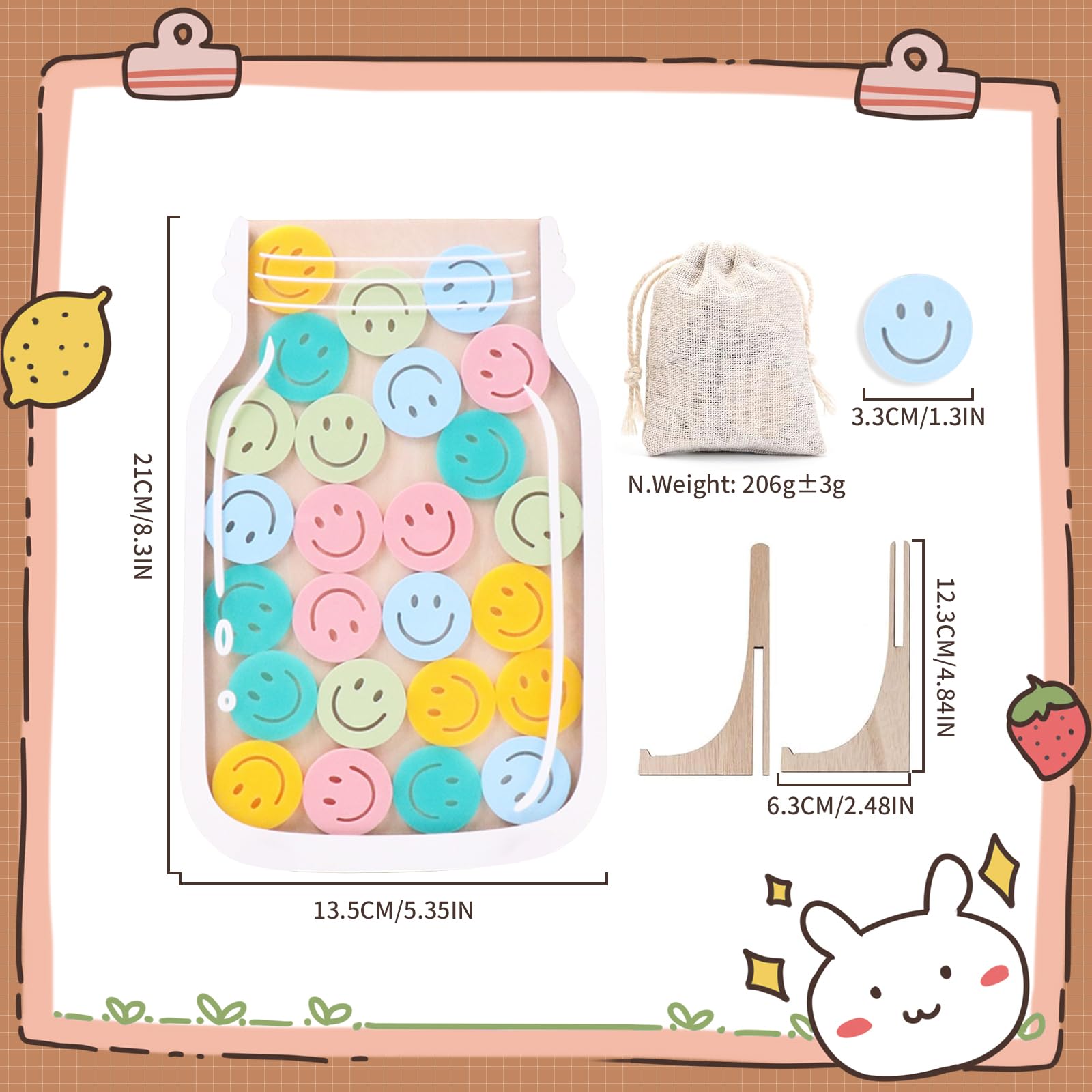 Kids Behavior Motivation Magnetic Reward Jar With Smiley Faces ...