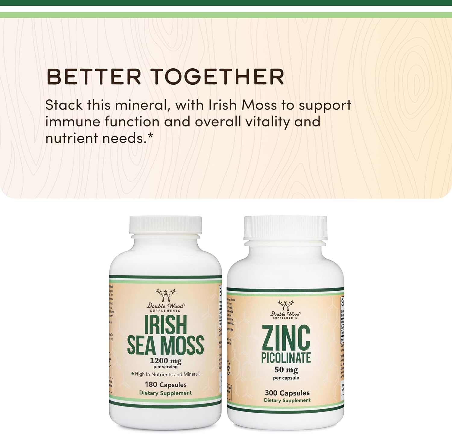 Irish Sea Moss Capsules, More Potent Than Sea Moss Gel Extract (180 Count, 1,200mg per Serving) (from Wildcrafted and Raw Chondrus Crispus) Nutrient Rich Superfood High in Minerals by Double Wood - Image 5