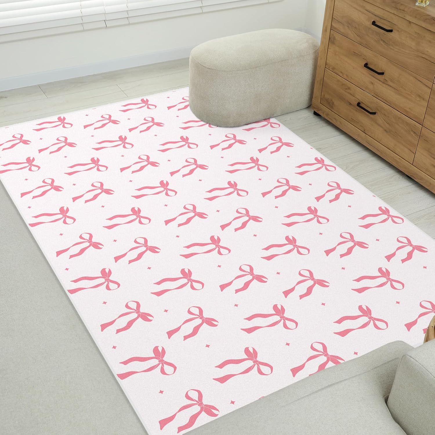 Drydiet 4 x 6 ft Large Bow Welcome Mat Rug Coquette Doormat Decor Gifts for Bedroom Room Women Aesthetic Decor Birthday Decorations Gift Lovers(Bow,Pink)