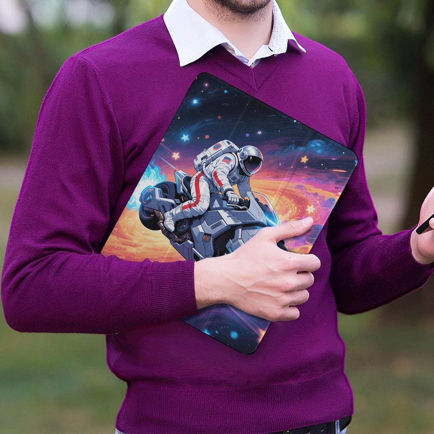 Space Astronaut 12.9 in Trifold for iPad Case with Pencil Holder image 5