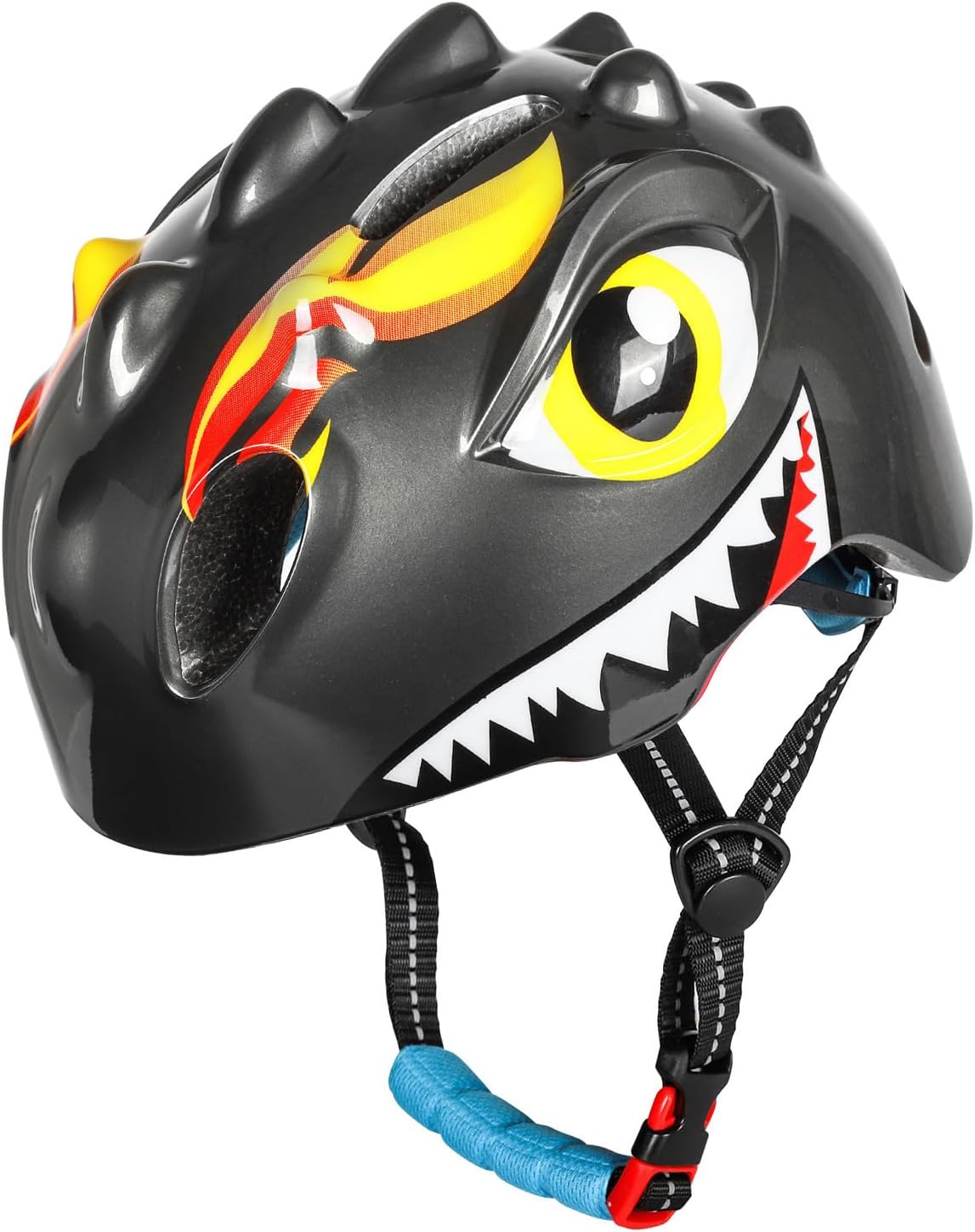 Kids Bike Helmet, Dinosaur Helmet for Toddlers with Adjustable EPS Foam Lining and Ventilation for Cycling, Skating, Scooter