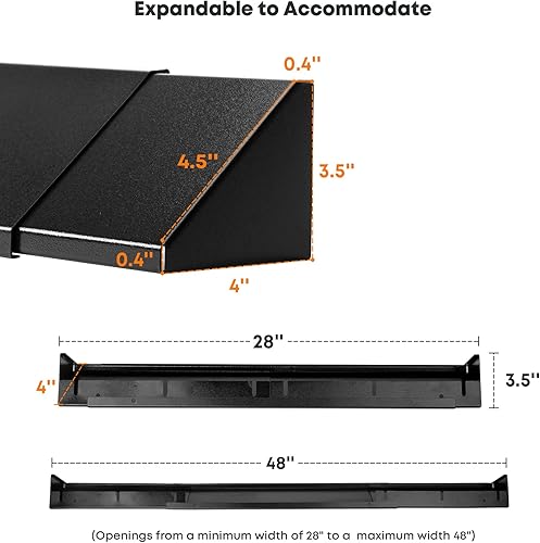Miniatura 2 de Stanbroil Capucha ajustable para chimenea de 28.5 a 48 pulgadas, accesorio de capa de polvo negro, escudo térmico