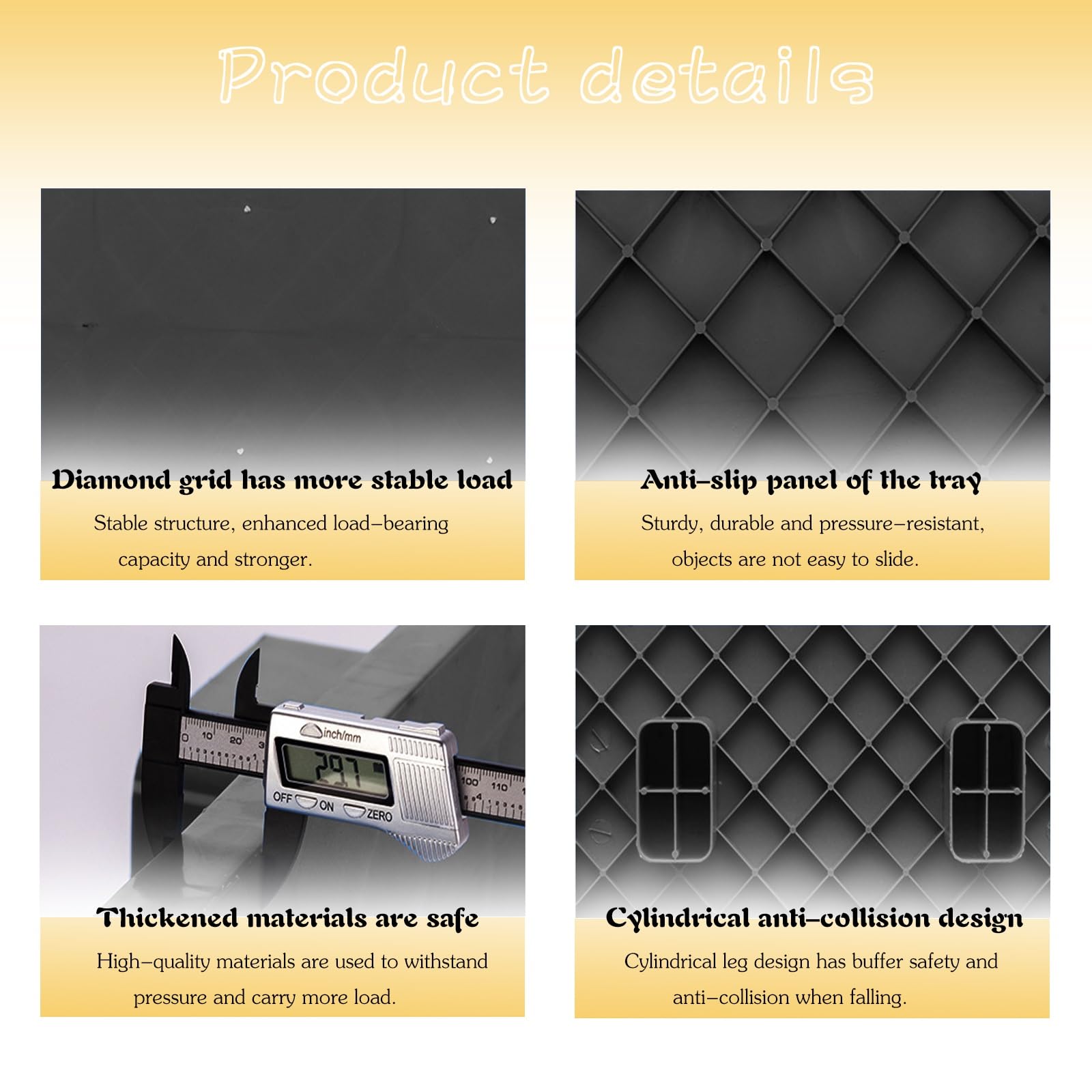 Plate-forme de stockage modulaire de palettes en plastique réutilisables robustes for sous-sol, hangar et utilisation intérieure(Gray,39.4x31.5x5.5in-5 Set)