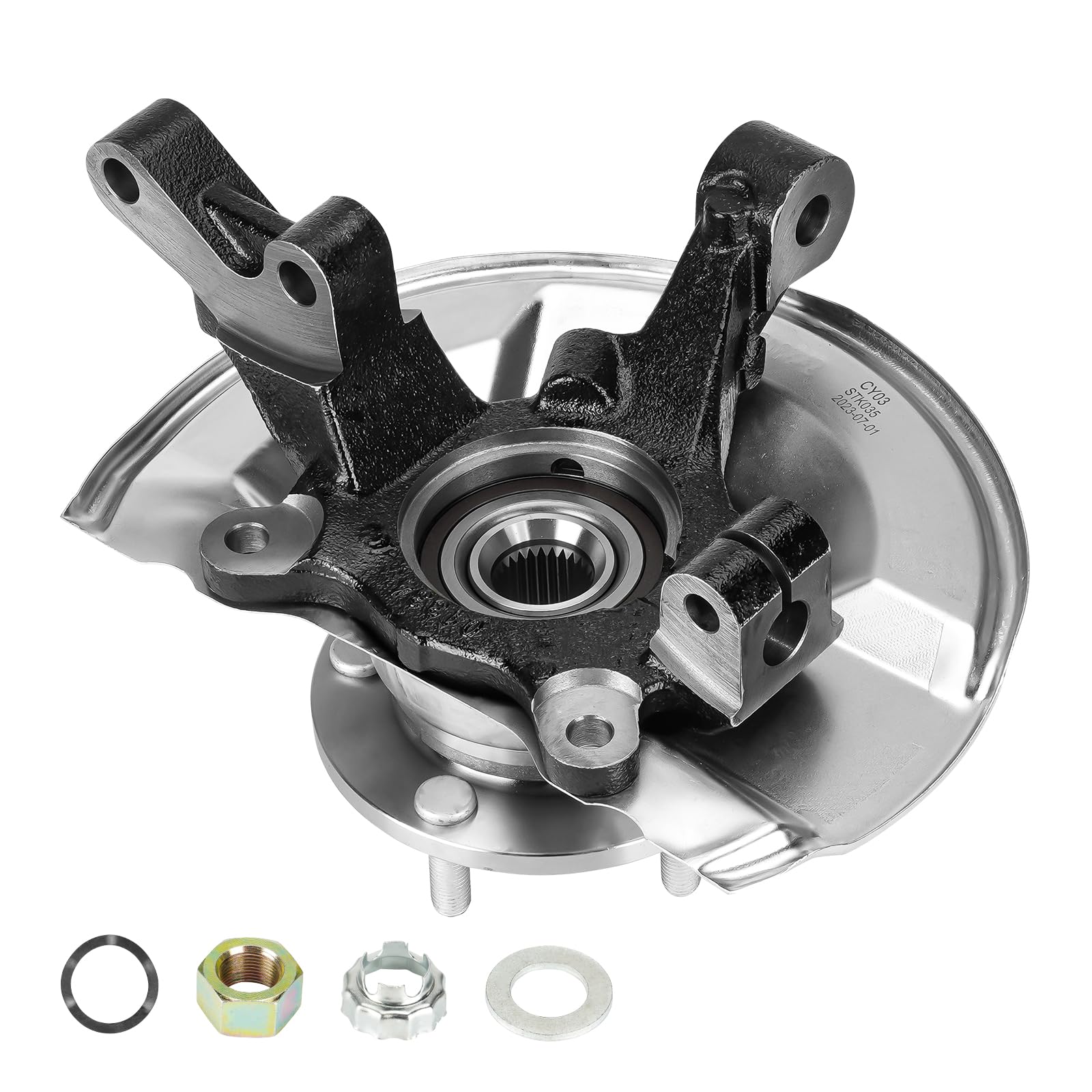 Photo 1 of **MISSING 5 LUGS*** Front Right Steering Knuckle & Wheel Bearing Hub Assembly Fit for Dodge Caliber 2007-2012 Jeep Compass 2007-2017 For Patriot 2007-2017 Replace For 698-410, 510090, 4WD AWD FWD, 5 Lugs, Passenger SideP1G