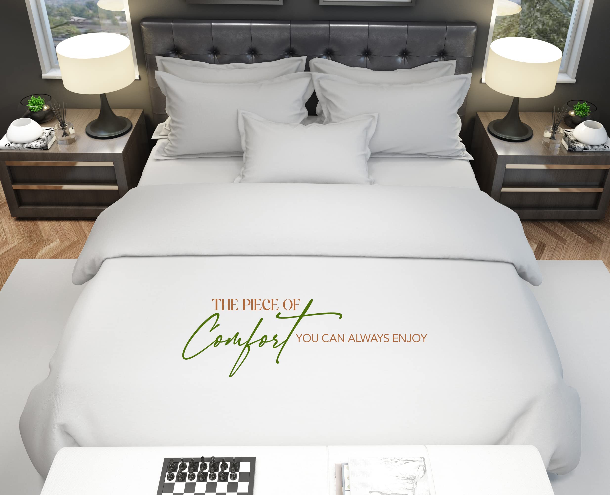 Set Copripiumino MistyMorning 200 Fili - Cotone Egiziano, Nero, Super King Size