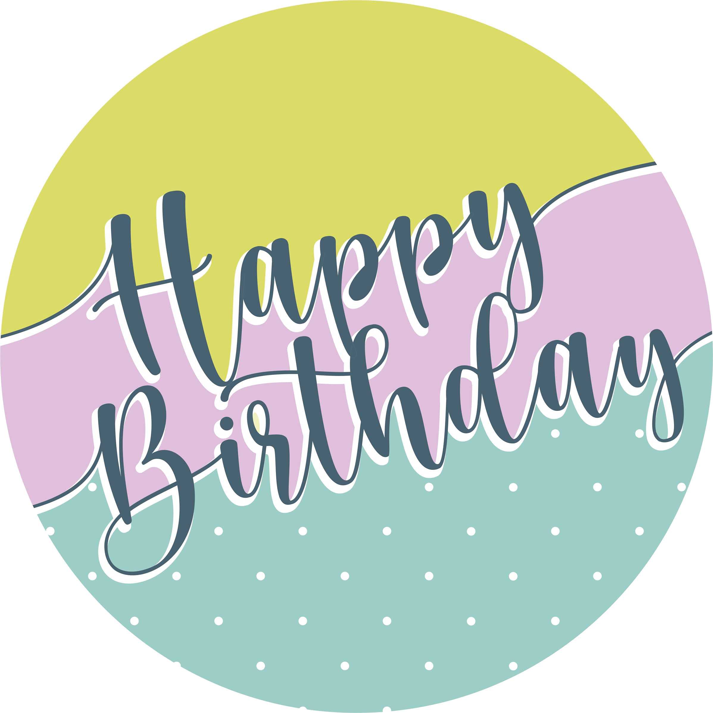 Reusable Extra Large Birthday Polka Dot Wall Sticker, Happy Birthday Celebration Decal (Rainbow)