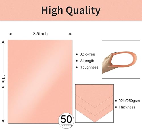 Vista 44 de 50 hojas de cartulina negra brillante de 8.5 x 11 pulgadas, papel brillante de 8.82 oz/m²/92 libras, papel de impresora de tarjetas para Negro