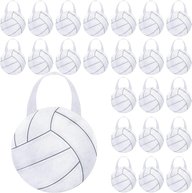 Shihanee 24 Piezas Bolsas de Regalo de Voleibol Bolsas de Regalo para Fiestas Temáticas de Bolas Bolsos de Dulces de Voleibol No Tejidos para Suministros Temáticos de Juegos Deportivos