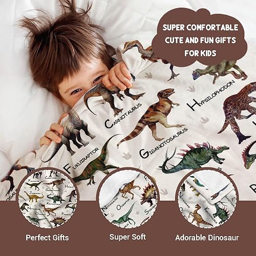 Vista 36 de Manta Personalizada con Nombre de Dinosaurio Regalos Personalizados Mantas de Franela Súper Suaves y Ligeras Manta para Niños, Adultos, Adecuada