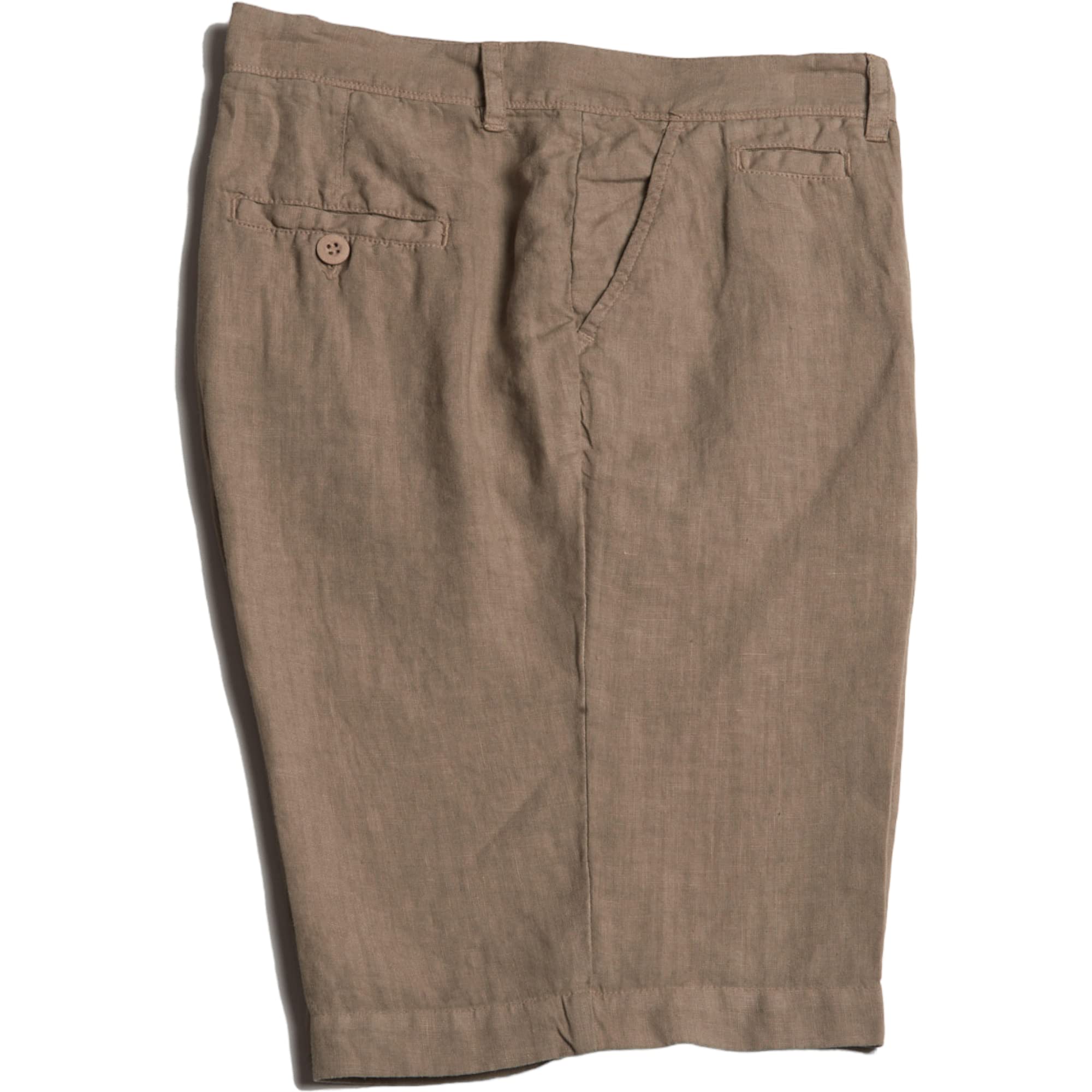 Bermuda Pantalone Corto da Uomo in Puro Lino, Tinta Unita al Filo, Elegante, dalla S alla 3XL, in 5 colorazioni, Bianco, Blu, Verde, Beige e Rosso