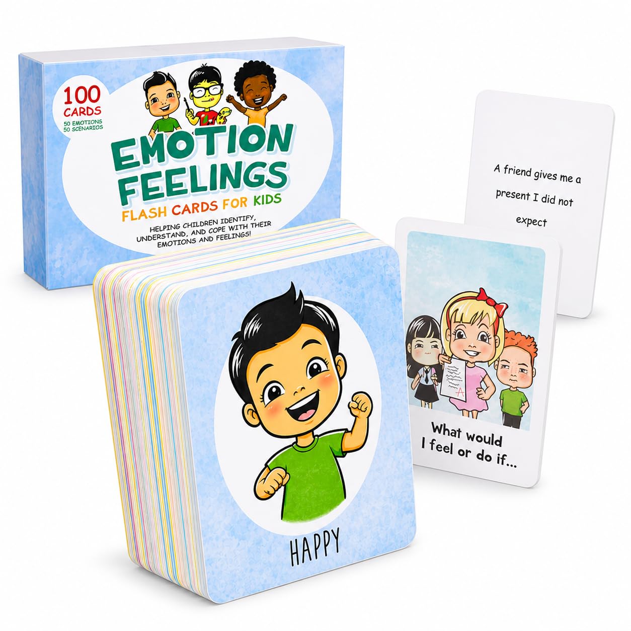 Amazon.co.jp: Feelings フラッシュカード ゲーム 感情を学ぶための