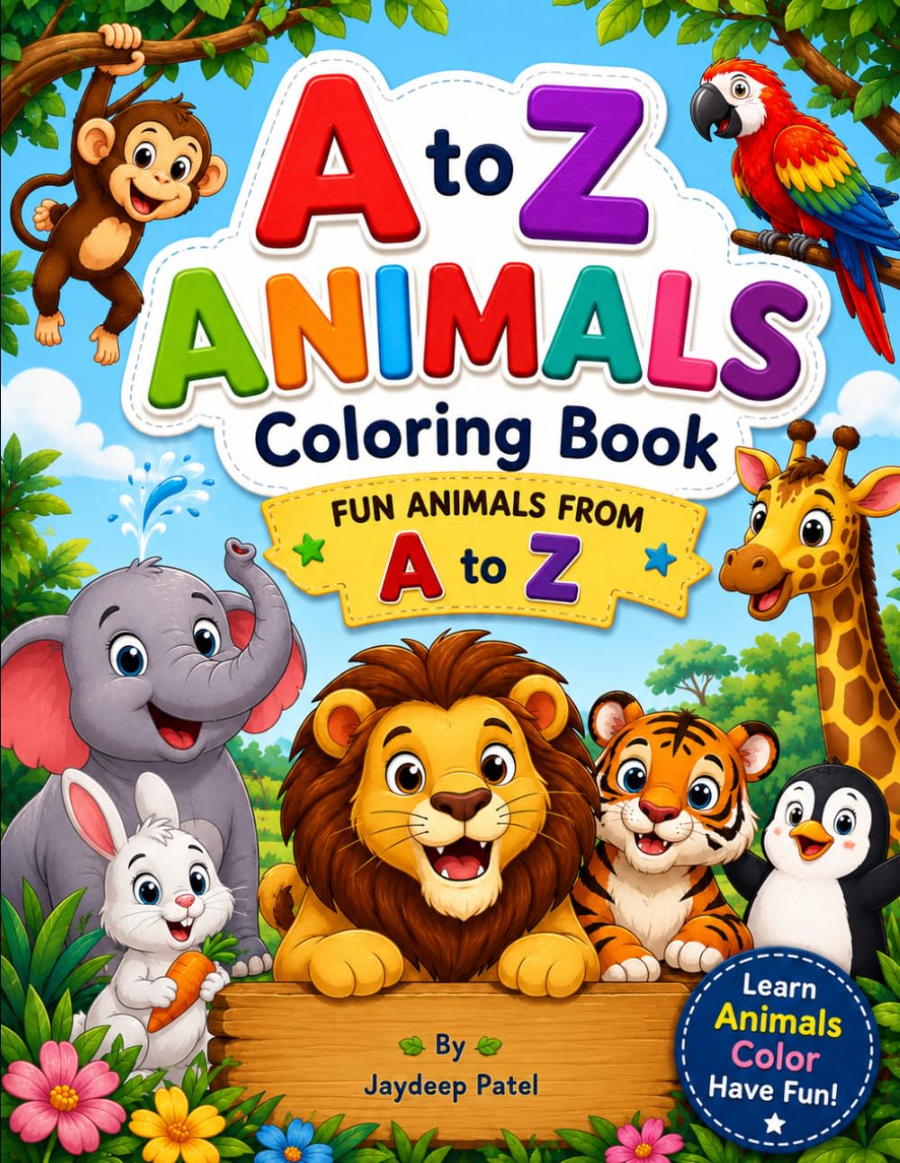 A to Z animal colouring book