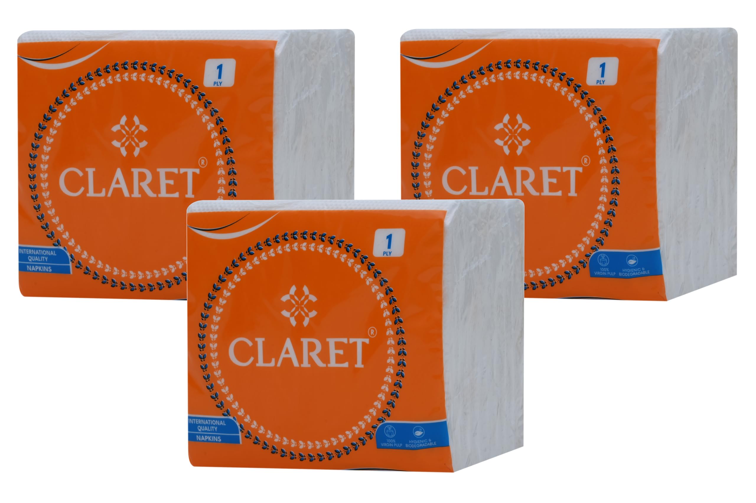 Claret Premium 1-Ply Paper Napkins, 70 Pulls per Pack, 27x30 cm (3-Pack) - Soft, Highly Absorbent, White Disposable Napkins for Dining, Parties, Events & Everyday Use-image-39