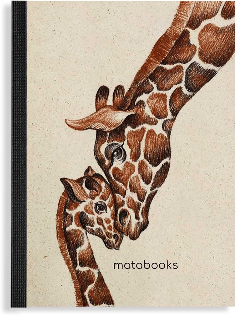 Grass Paper notebooks A6, Dahara Giraffes Love, 108 Blank Pages, Nature