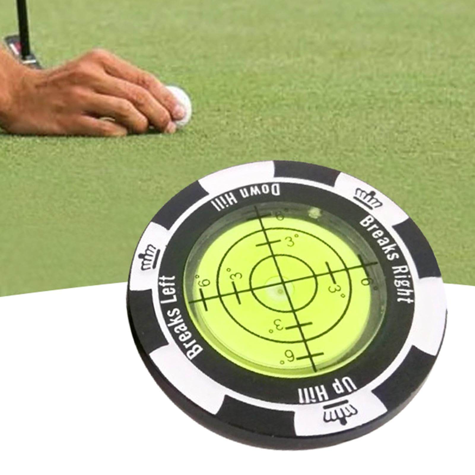 Golf Green Reader, Golf Ball Marker Spirit Levels, Golf Markers For Putting Green, Zinc Alloy Sensitive Green Reader Ball Marker With Clear Scale, Precise Multifunctional Pocket Size Reading Aid