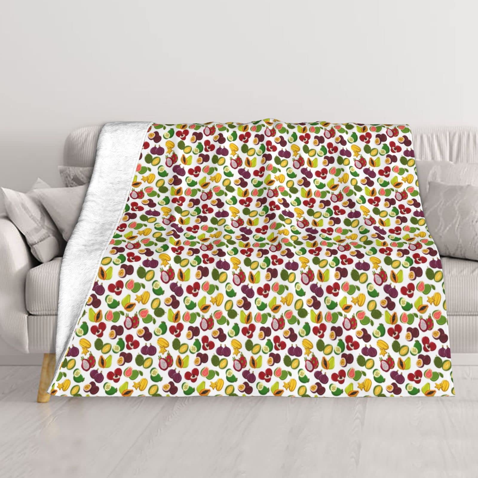 Couverture de climatisation canapé et plaid réversible fruits exotiques pour toutes saisons