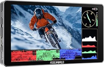 FEELWORLD P6XL 6 inch Built in Battery Aluminium 1200nit Camera Field DSLR Monitor Touchscreen High Brightness Waveform 3D LUT HDR 4K HDMI Input Lightweight