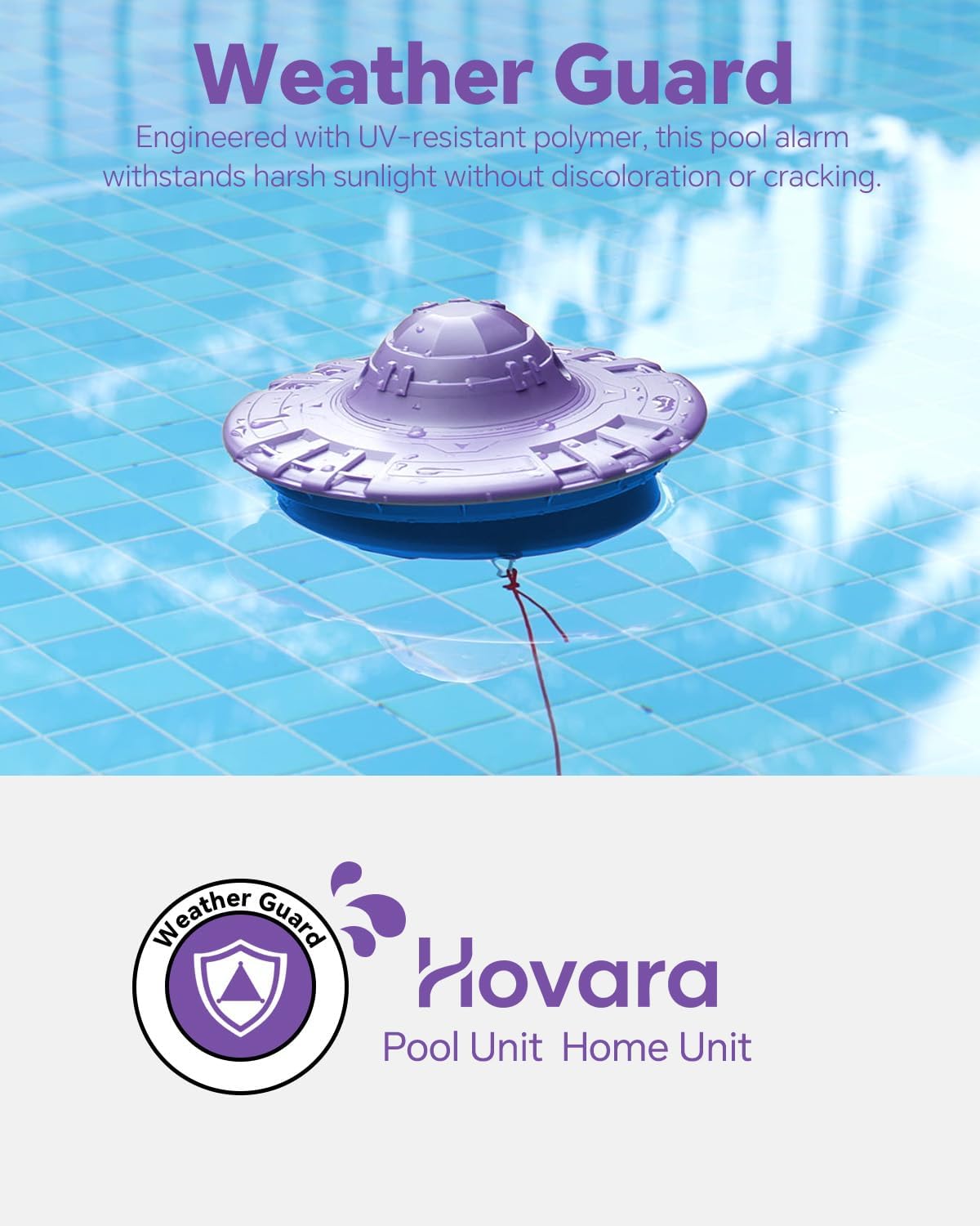 Pool Alarm, Floating Pool Safety Alarms for Inground & Above Ground Pools – Loud 110dB Alert, Adjustable Sensitivity, Protection for Kids & Pets (Purple+Blue)