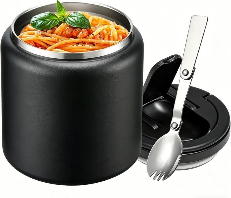 Itslife Soup Thermo for Hot Food Kids 25.5oz Lunch Containers with Buckle Lid Wide Mouth Hot Food Jar Vacuum Insulated Stainless Steel Bento Box Leakproof with Spoon