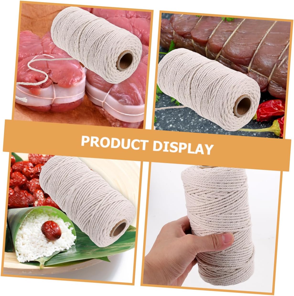 Cooking Twine for Meat 2 Rolls Cotton String Kitchen Twine for Roasting for Meat Wrapping Sausage Tie up