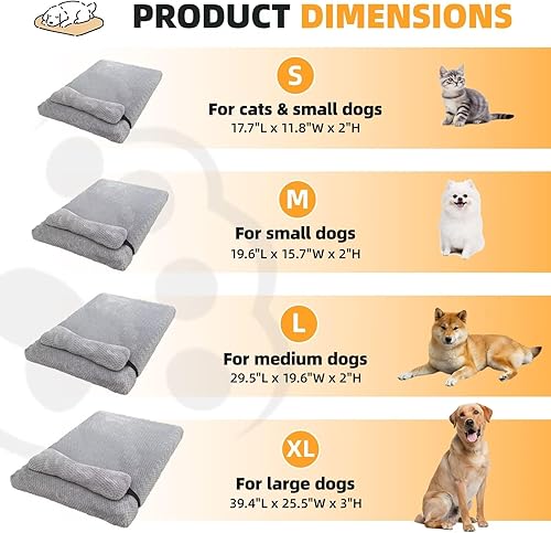 Miniatura 3 de huraty Cama de felpa para perros medianos y grandes, colchón de espuma viscoelástica para perros con funda lavable, tapete antideslizante para