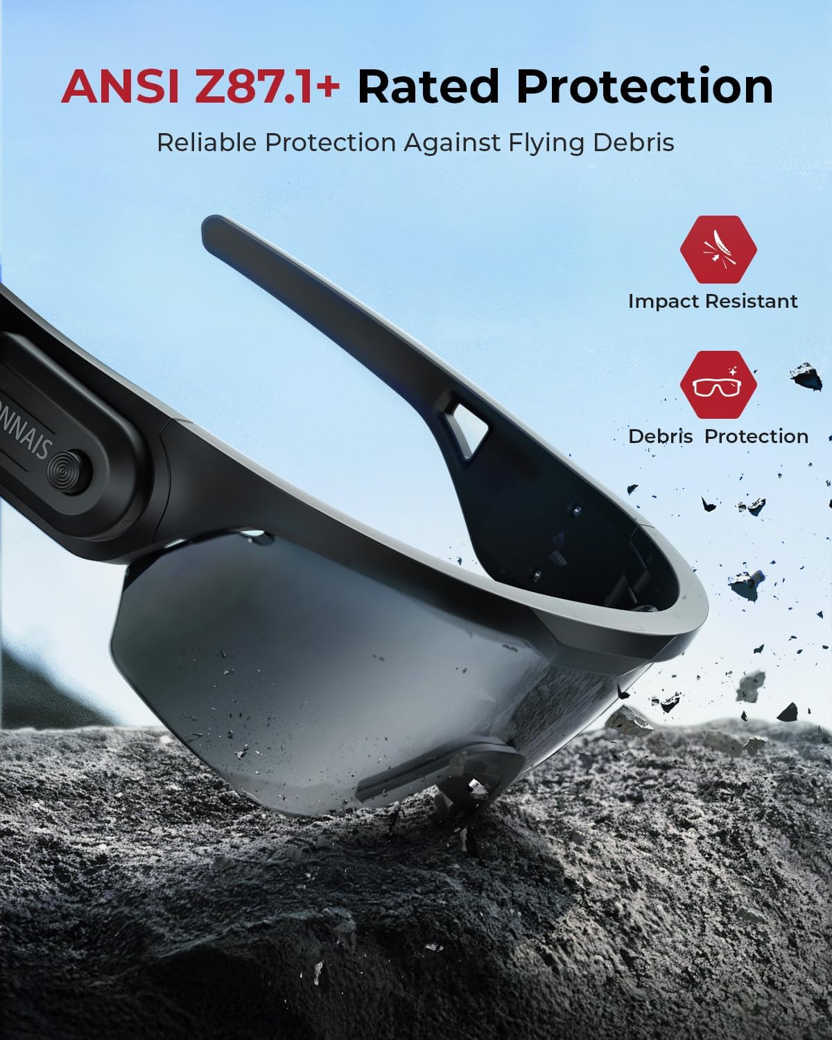 ONNAIS Shooting Glasses with Earplugs - ANSI Z87.1+ Safety Glasses with Detachable NRR 32dB Earplugs, Gifts for Men and Women - Image 2