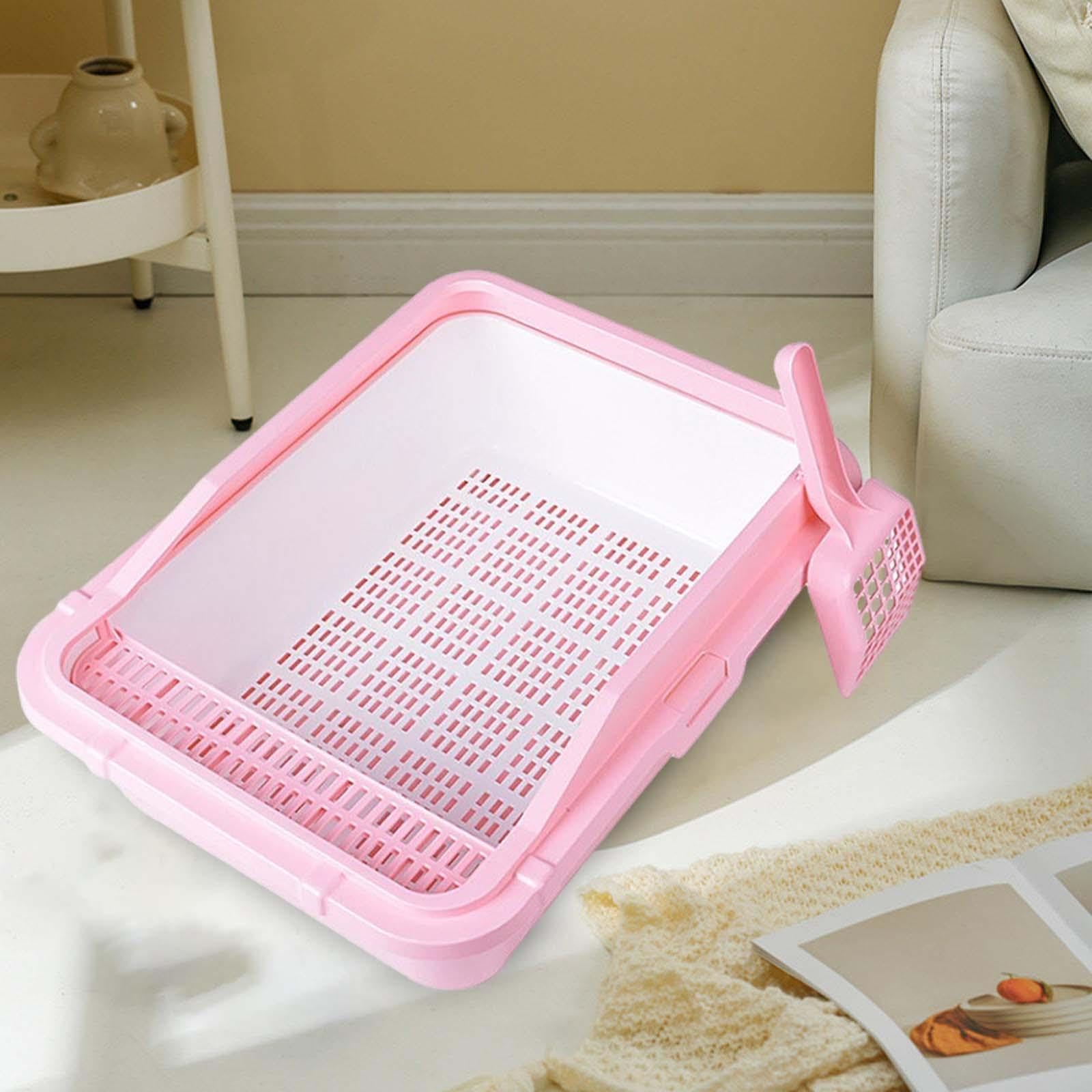 kuweta dla kota, Kuweta dla kota Otwarta kuweta Odporna na zachlapania piaskownica Kotek Nocnik Toaleta z wysokimi ściankami wszystkie rodzaje żwirku kotów(Pink)