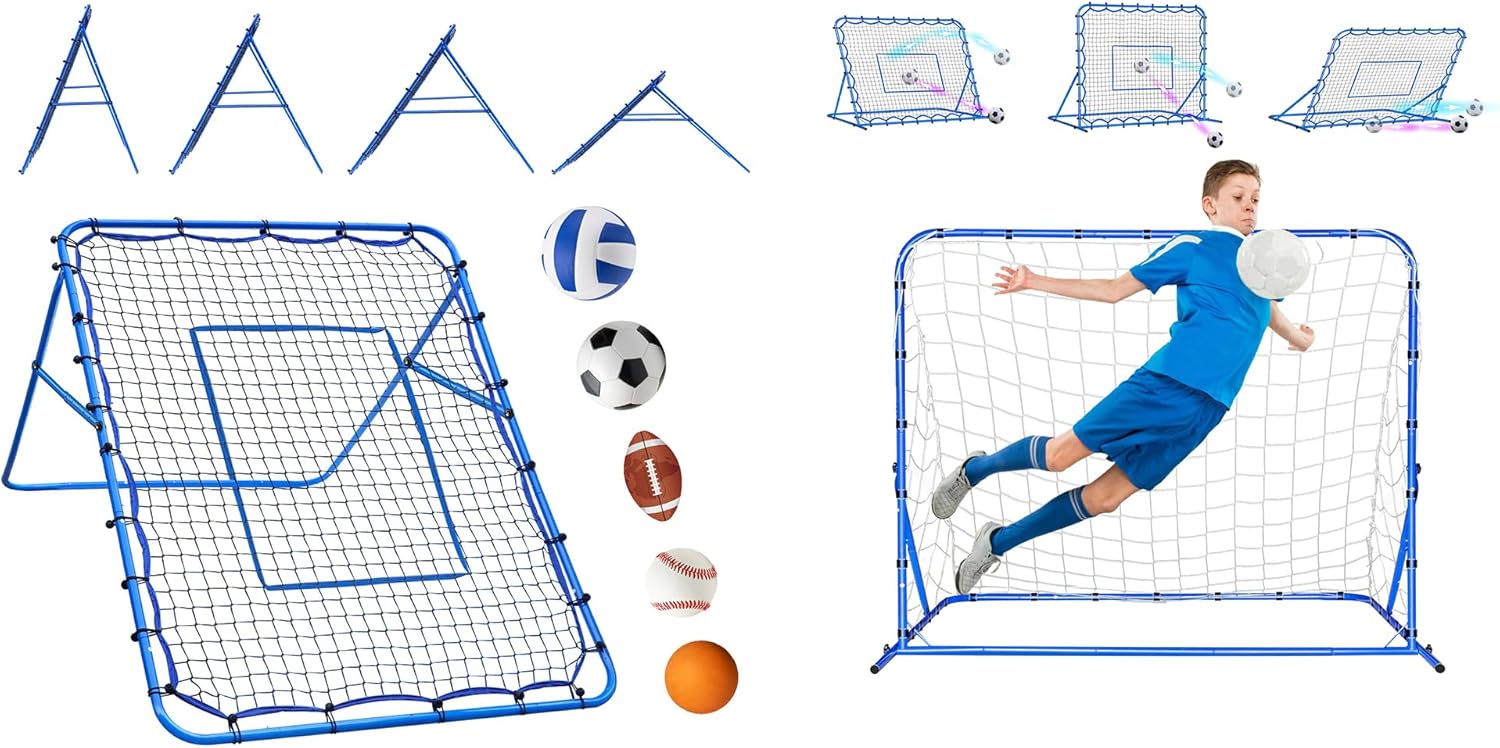 5x4FT Volleyball Rebounder Net and 5x4FT Soccer Goal Rebounder Net