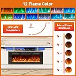 MXV 70" Fireplace TV Stand, Modern Entertainment Center & 36 Inch Electric Fireplace with Remote Control, LED Light, Fire Place Tv Stand for Living Room for TVs up to 80", White + Black