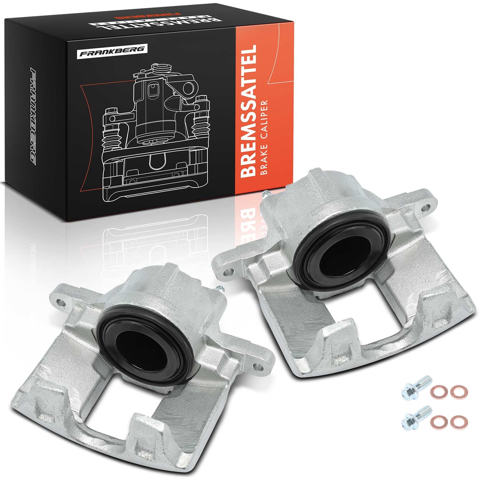 Frankberg 2x Pinza Freno Anteriore Sinistra Destra Compatibile con Grand VoyaG.Er V RT Journey Nitro Freemont 345 Cherokee KK Compass MK49 Wrangler III JK 68003697AC 68003707AC